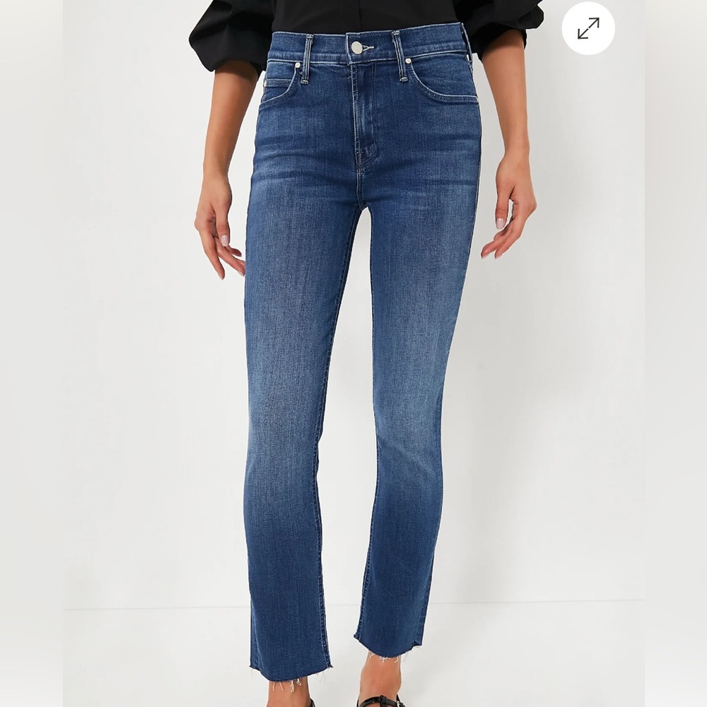 Mother The Dazzler Fray High-rise Slim-straight Jeans